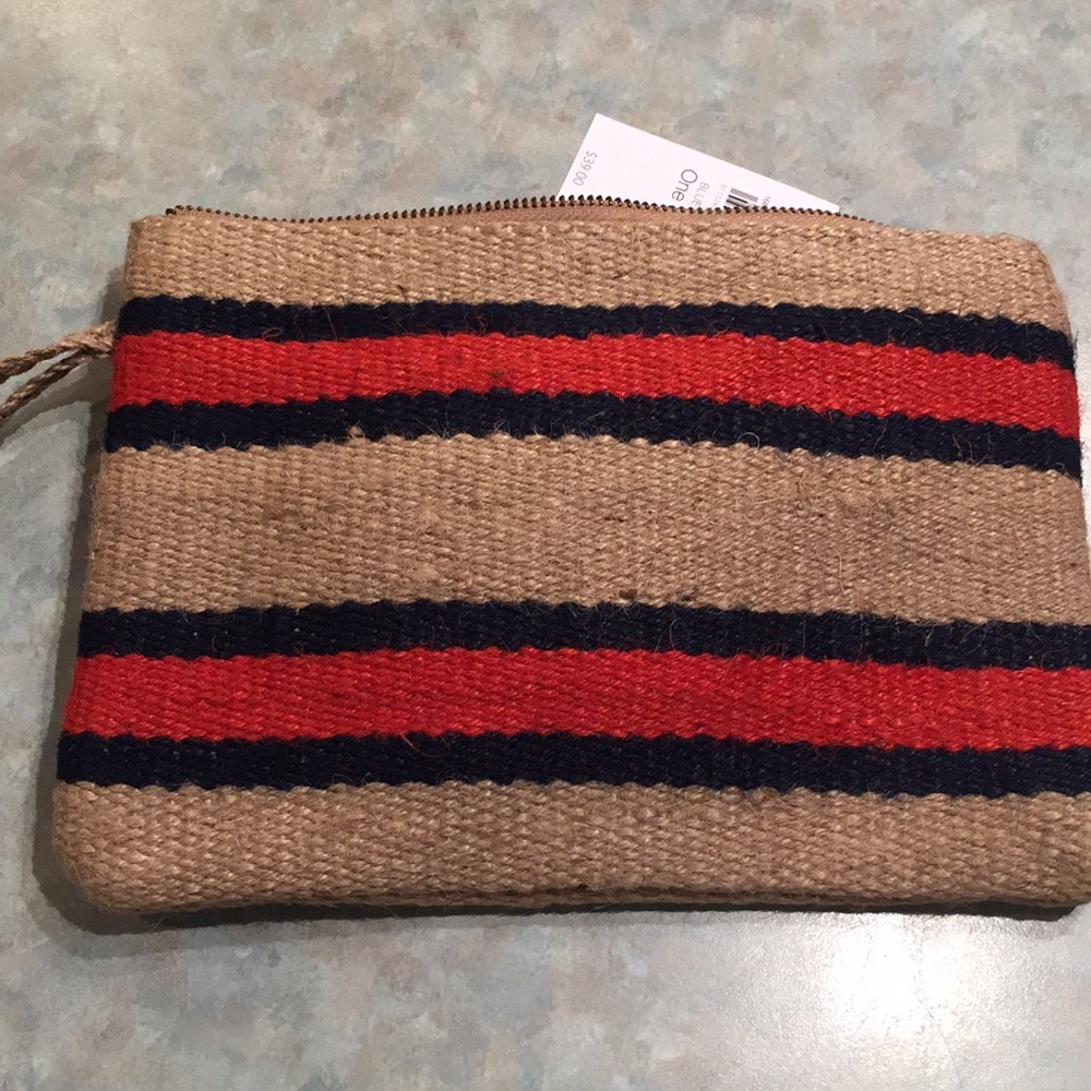 J Jill burlap wristlet